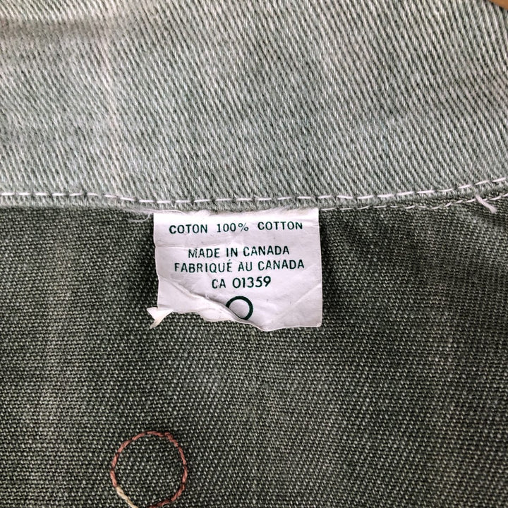 Denim shirt jacket, western jacket, made in Canada, women's size L cotton Khaki type sage green Vintage Second Hand