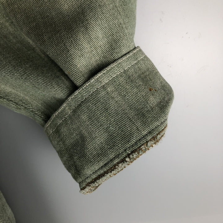 Denim shirt jacket, western jacket, made in Canada, women's size L cotton Khaki type sage green Vintage Second Hand