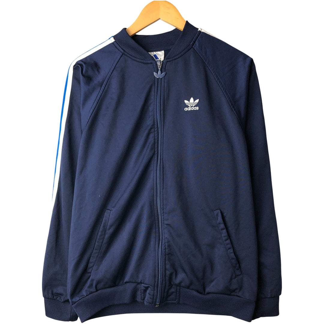 Vintage 90'S adidas Trefoil logo track jacket, men's size XL polyester navy blue type Vintage Second Hand
