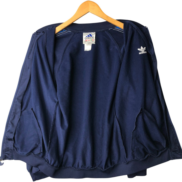 Vintage 90'S adidas Trefoil logo track jacket, men's size XL polyester navy blue type Vintage Second Hand