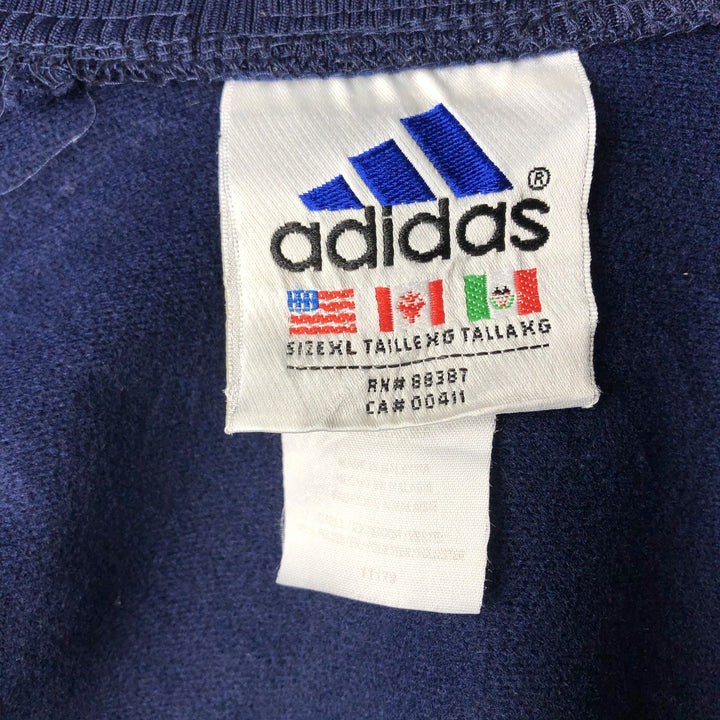 Vintage 90'S adidas Trefoil logo track jacket, men's size XL polyester navy blue type Vintage Second Hand