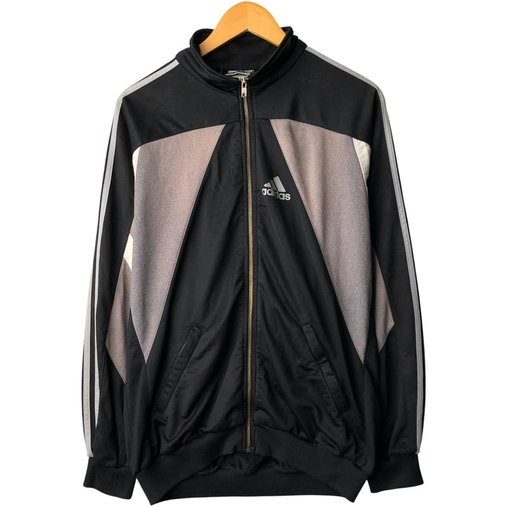 Vintage 90'S Adidas track jacket with back print, size M, men's polyester black type Vintage Second Hand