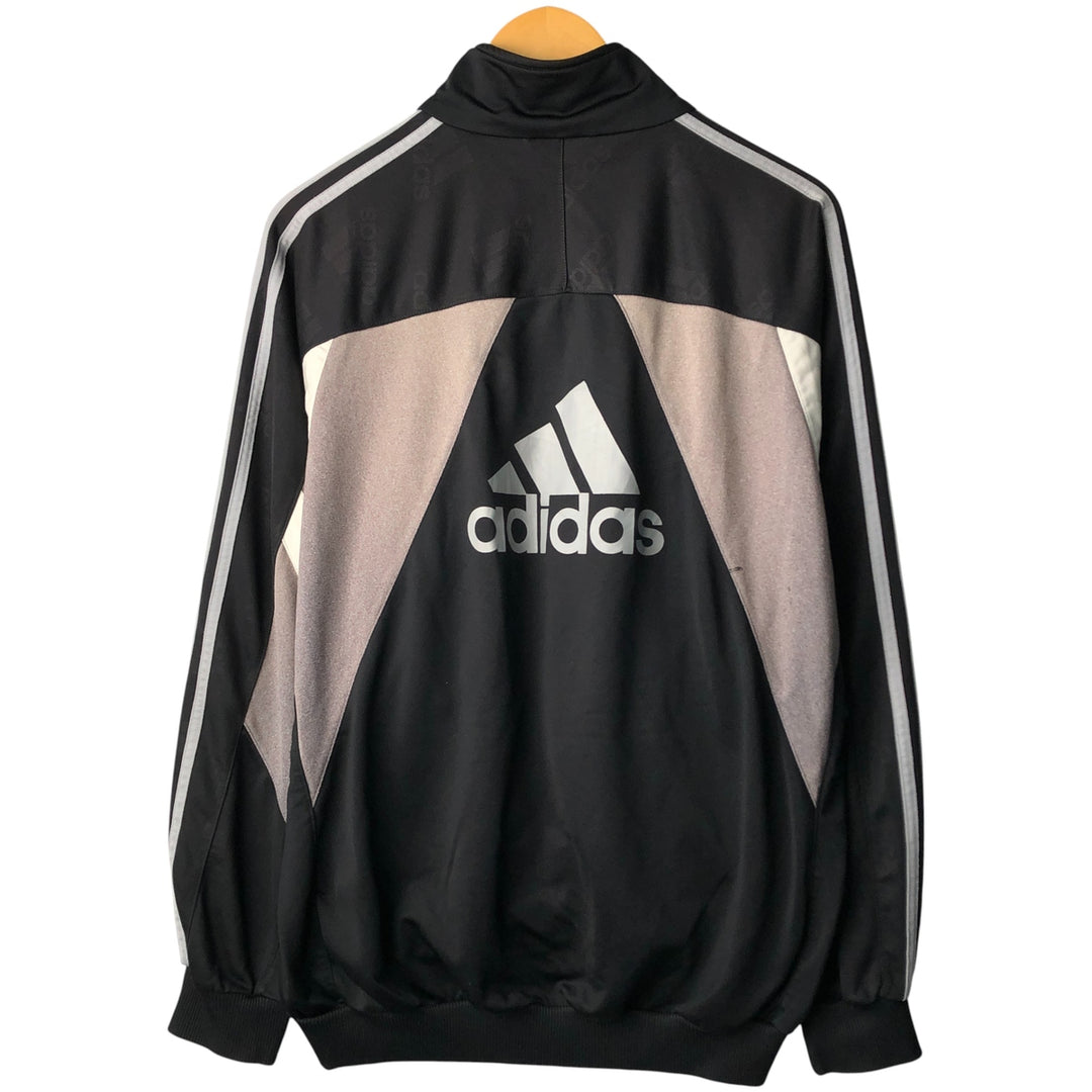Vintage 90'S Adidas track jacket with back print, size M, men's polyester black type Vintage Second Hand
