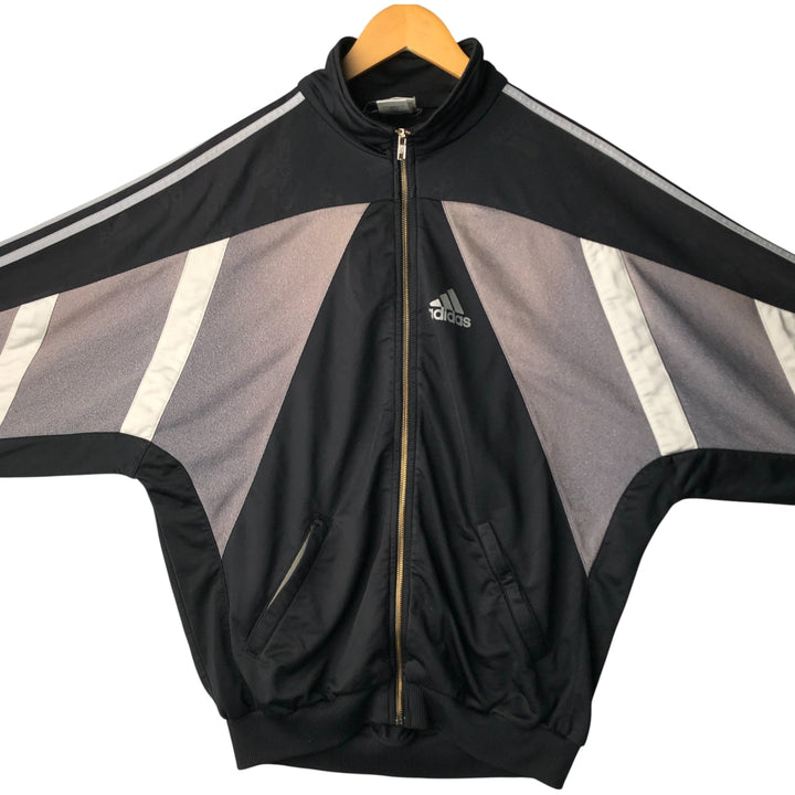 Vintage 90'S Adidas track jacket with back print, size M, men's polyester black type Vintage Second Hand