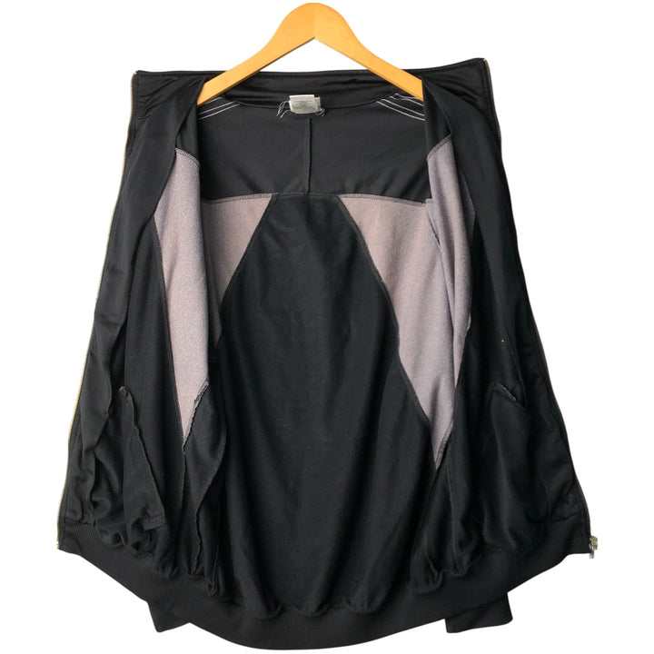Vintage 90'S Adidas track jacket with back print, size M, men's polyester black type Vintage Second Hand
