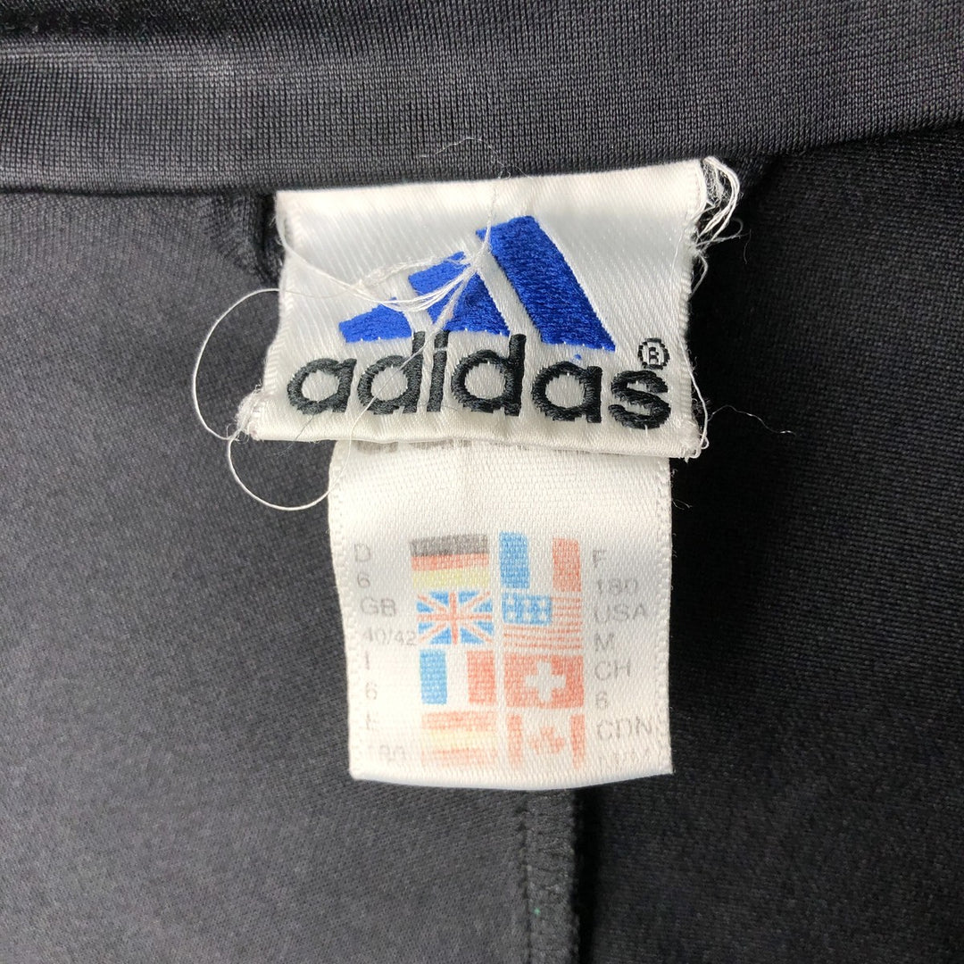 Vintage 90'S Adidas track jacket with back print, size M, men's polyester black type Vintage Second Hand