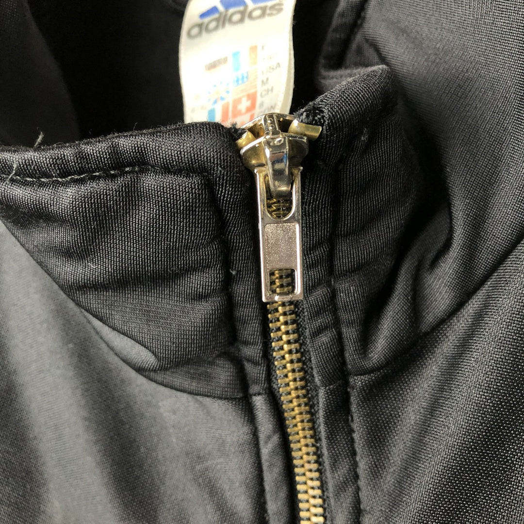 Vintage 90'S Adidas track jacket with back print, size M, men's polyester black type Vintage Second Hand