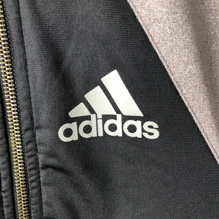 Vintage 90'S Adidas track jacket with back print, size M, men's polyester black type Vintage Second Hand