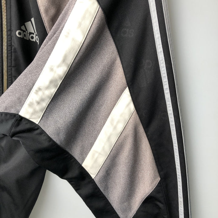 Vintage 90'S Adidas track jacket with back print, size M, men's polyester black type Vintage Second Hand