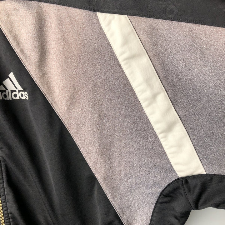 Vintage 90'S Adidas track jacket with back print, size M, men's polyester black type Vintage Second Hand