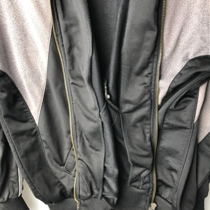 Vintage 90'S Adidas track jacket with back print, size M, men's polyester black type Vintage Second Hand