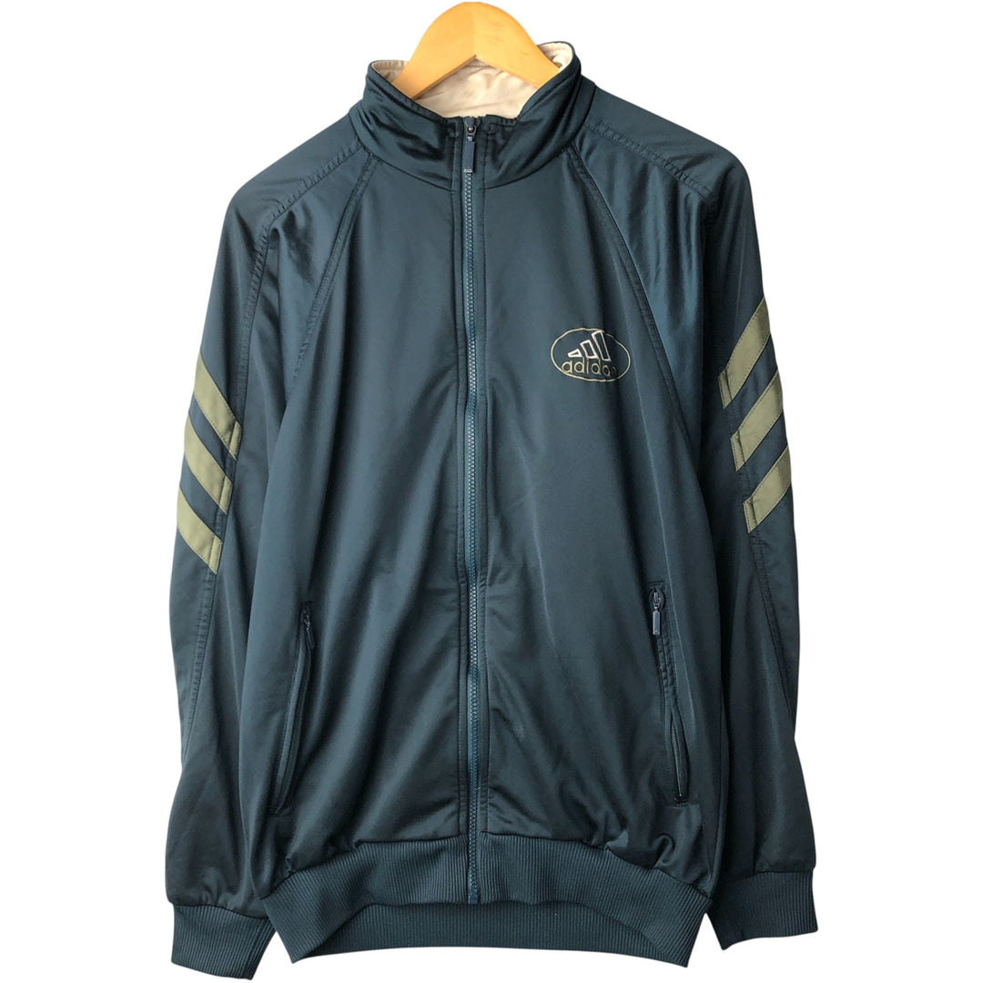 Vintage 90'S Adidas track jacket with back logo, size M, men's polyester green type Vintage Second Hand