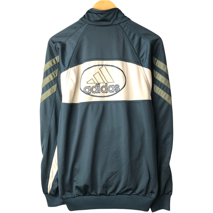 Vintage 90'S Adidas track jacket with back logo, size M, men's polyester green type Vintage Second Hand