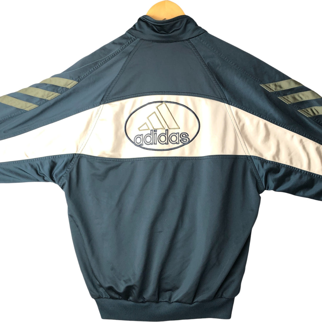 Vintage 90'S Adidas track jacket with back logo, size M, men's polyester green type Vintage Second Hand