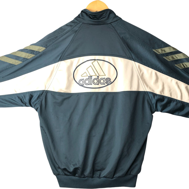 Vintage 90'S Adidas track jacket with back logo, size M, men's polyester green type Vintage Second Hand