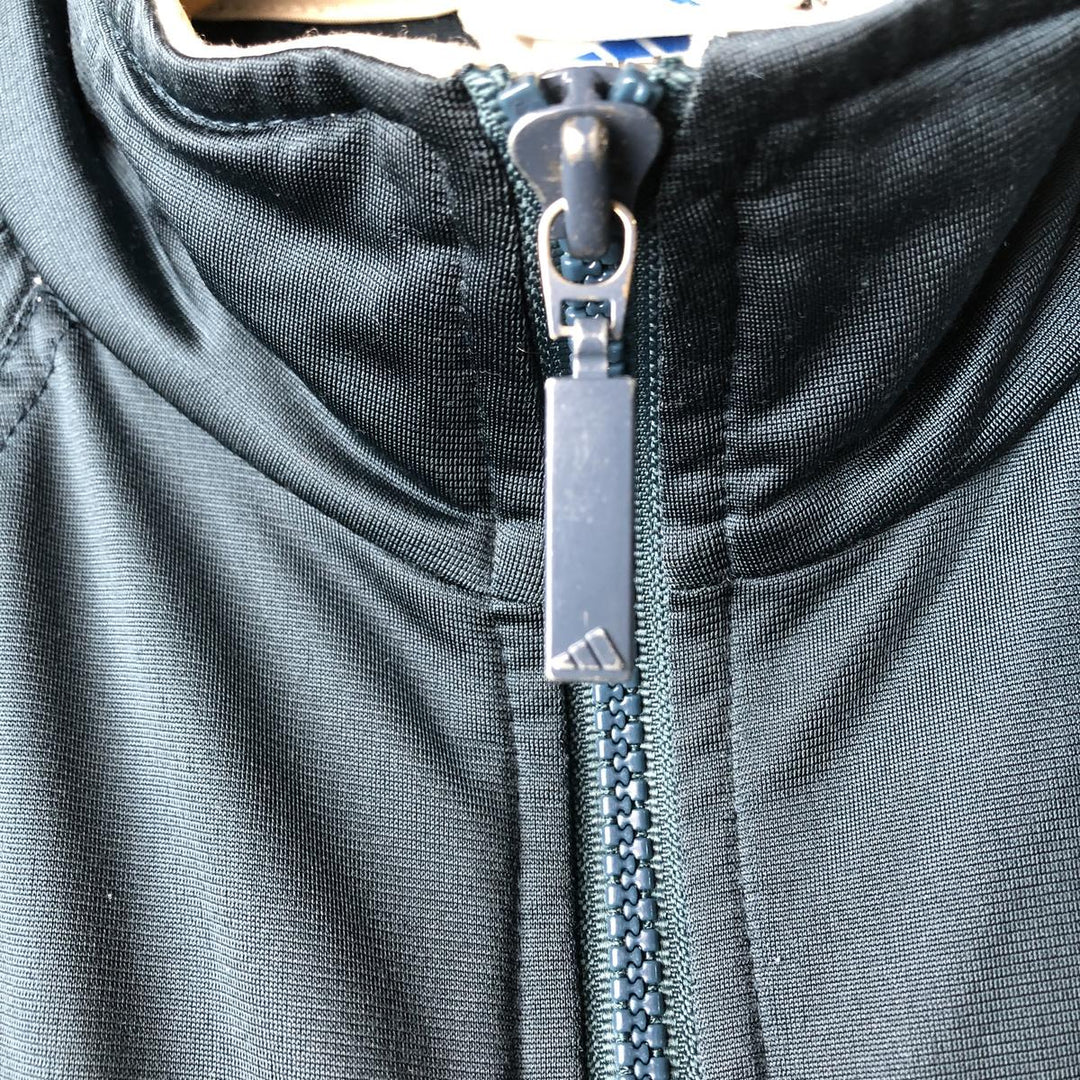 Vintage 90'S Adidas track jacket with back logo, size M, men's polyester green type Vintage Second Hand