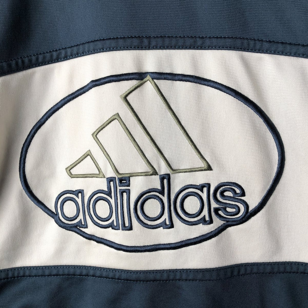 Vintage 90'S Adidas track jacket with back logo, size M, men's polyester green type Vintage Second Hand