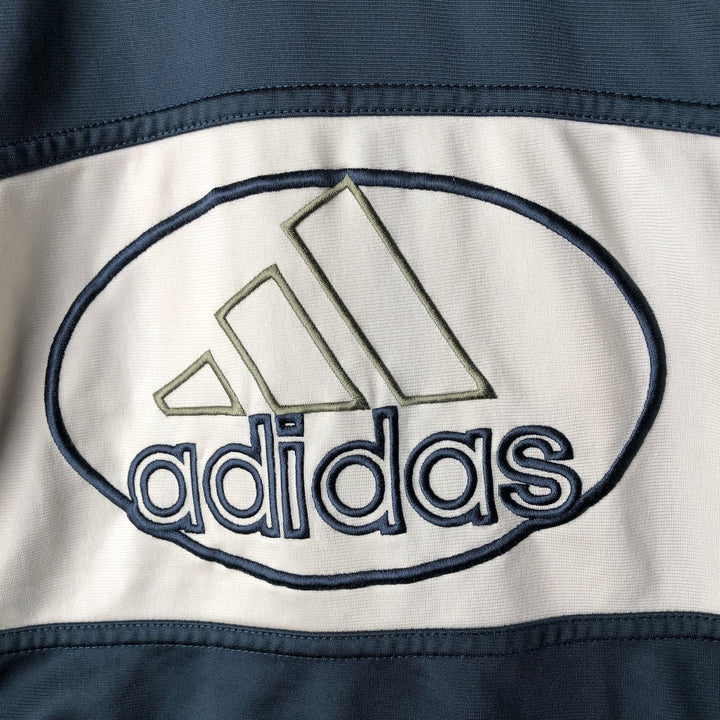 Vintage 90'S Adidas track jacket with back logo, size M, men's polyester green type Vintage Second Hand