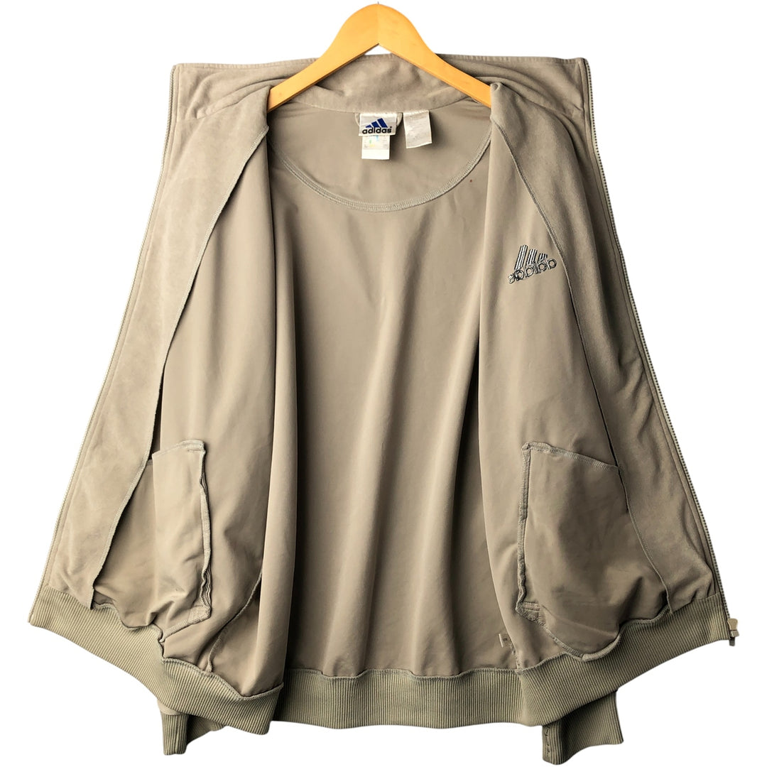 Vintage 90'S Adidas Velour Jersey Track Jacket, Men's Size L polyester Beige type Vintage Second Hand