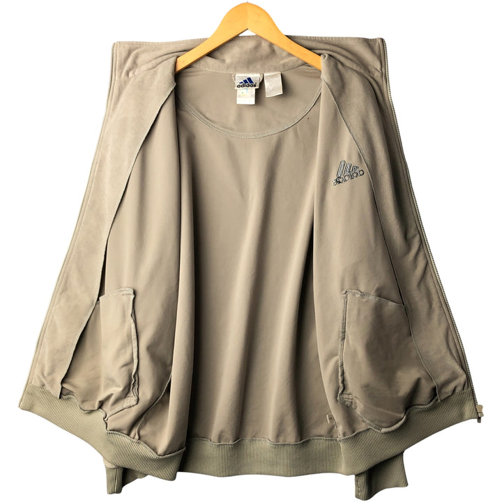 Vintage 90'S Adidas Velour Jersey Track Jacket, Men's Size L polyester Beige type Vintage Second Hand