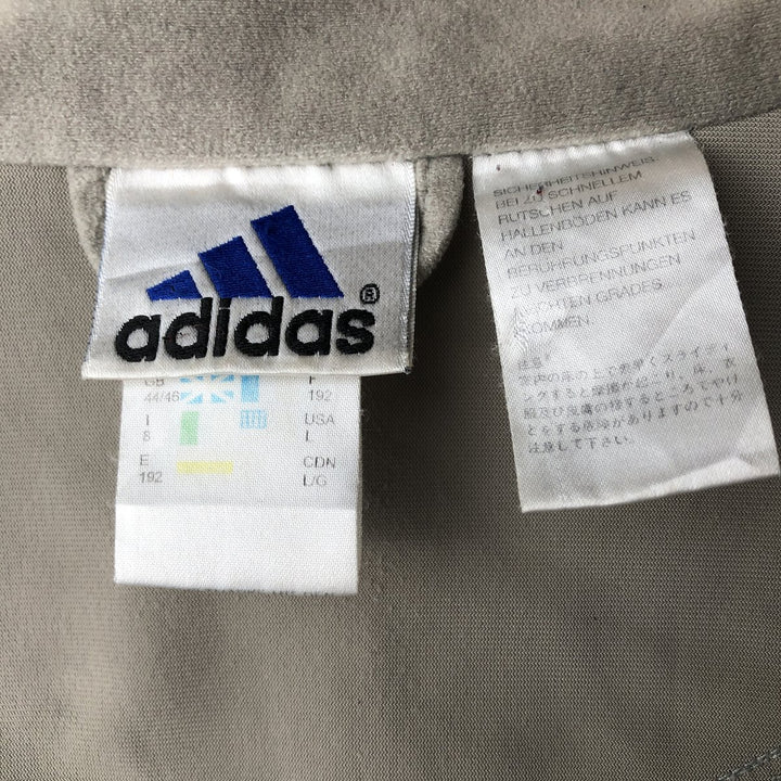 Vintage 90'S Adidas Velour Jersey Track Jacket, Men's Size L polyester Beige type Vintage Second Hand