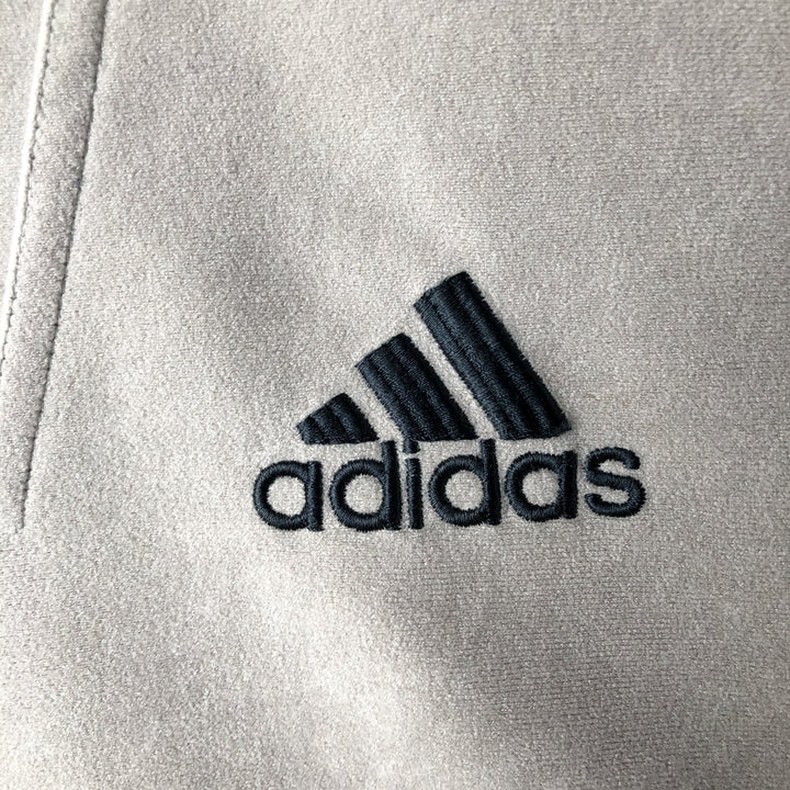 Vintage 90'S Adidas Velour Jersey Track Jacket, Men's Size L polyester Beige type Vintage Second Hand