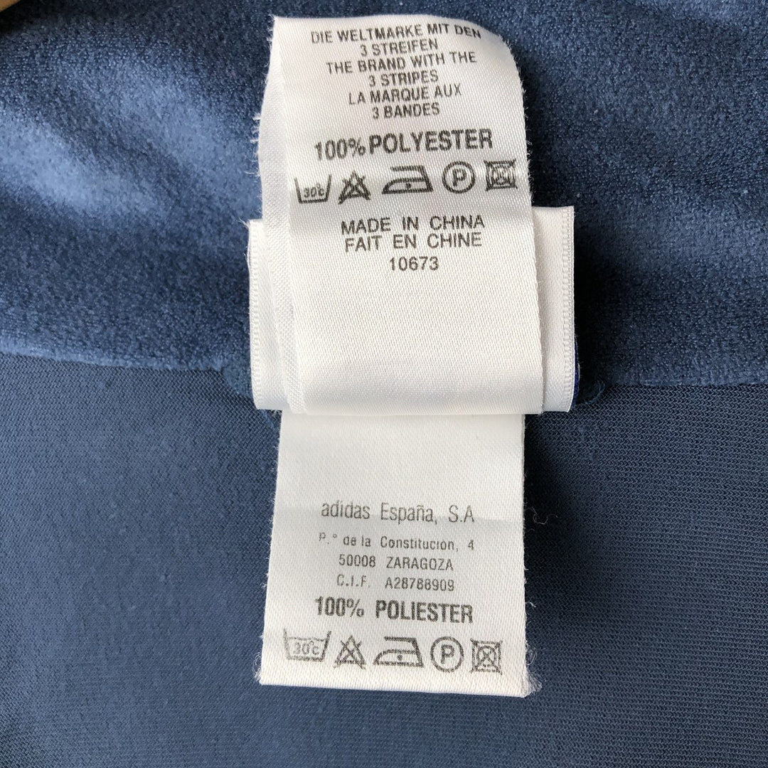 90'S Adidas Velour Jersey Track Jacket Men's M Size Vintage polyester navy blue type Vintage Second Hand