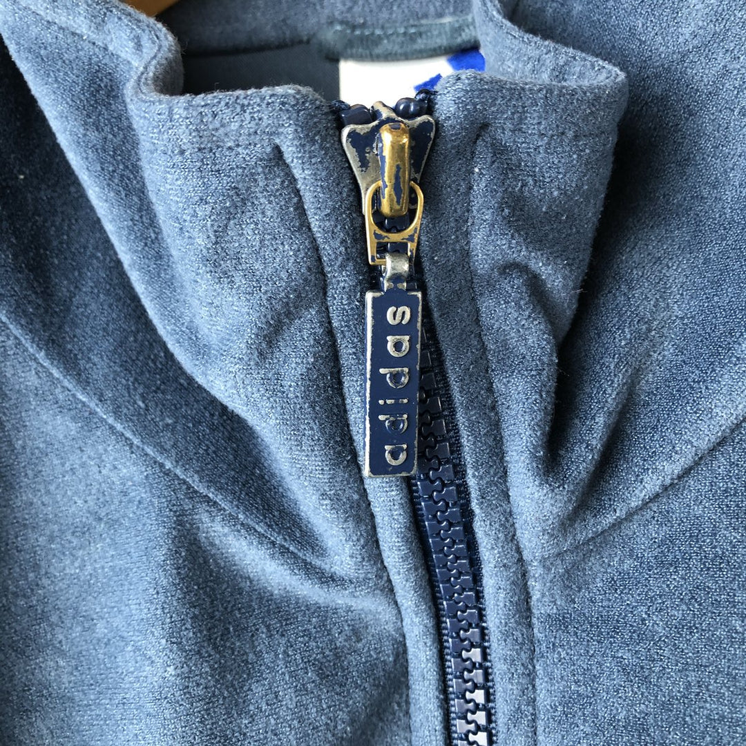 90'S Adidas Velour Jersey Track Jacket Men's M Size Vintage polyester navy blue type Vintage Second Hand