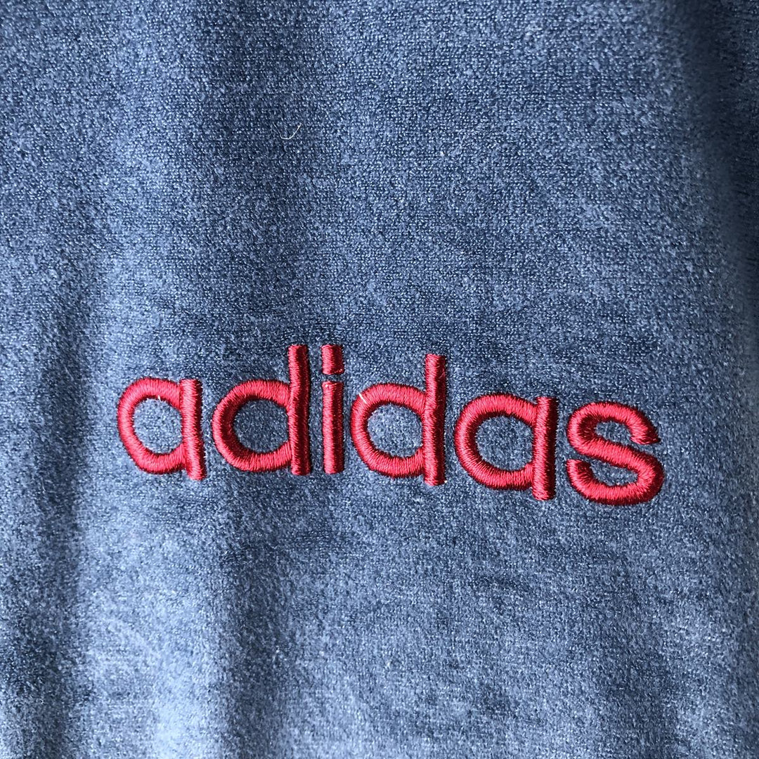 90'S Adidas Velour Jersey Track Jacket Men's M Size Vintage polyester navy blue type Vintage Second Hand