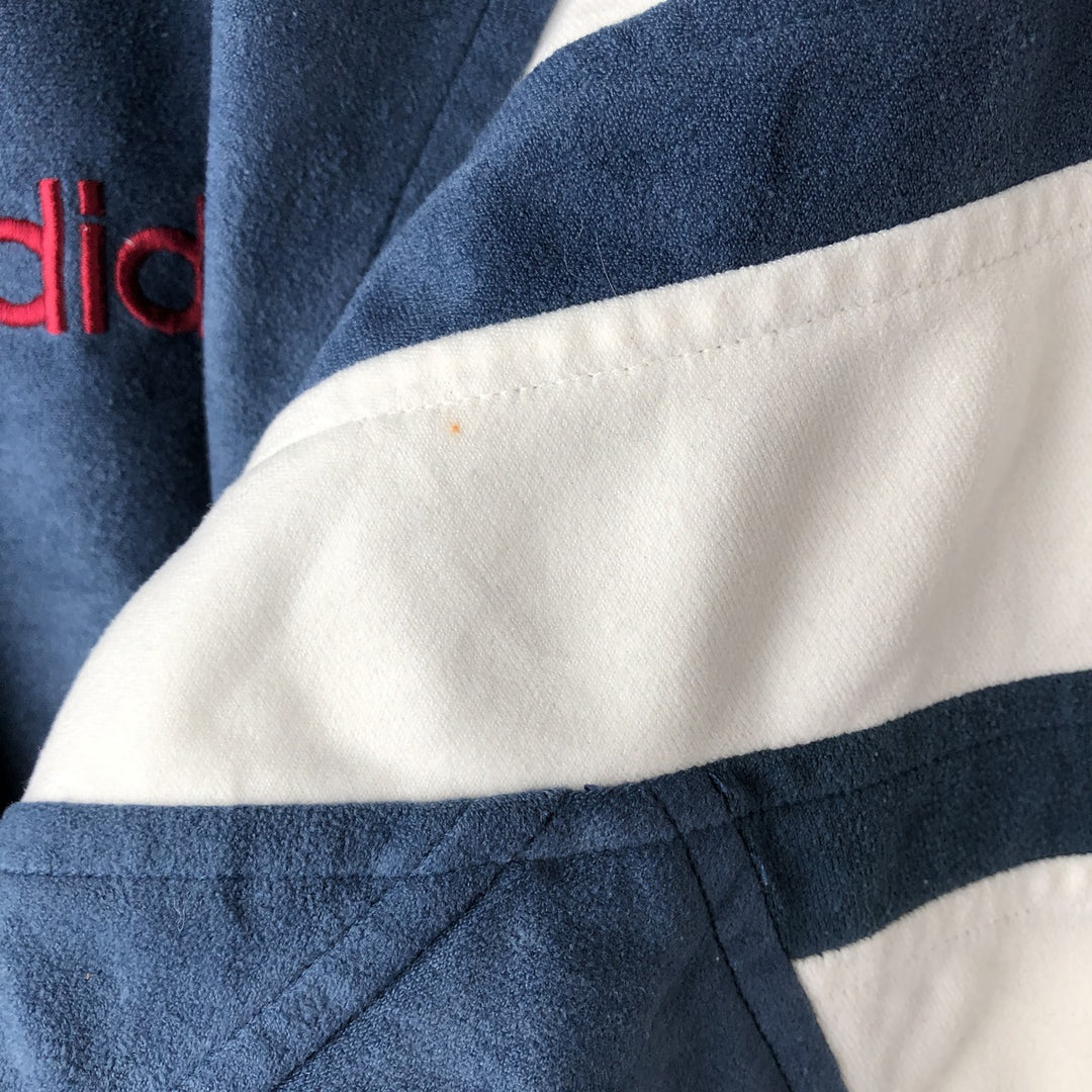 90'S Adidas Velour Jersey Track Jacket Men's M Size Vintage polyester navy blue type Vintage Second Hand