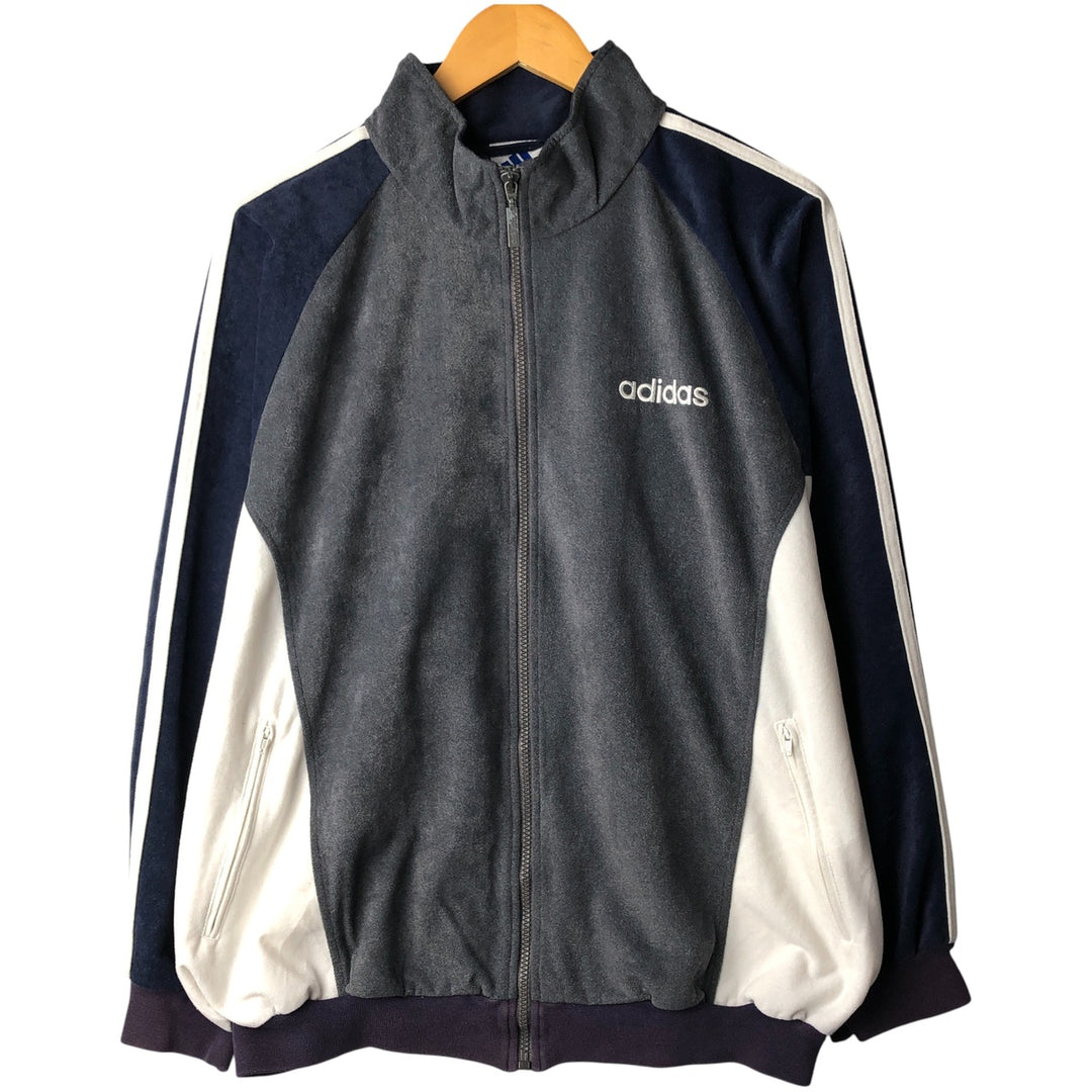 Vintage 90'S Adidas pile jersey, size M, men's Nylon gray type Vintage Second Hand