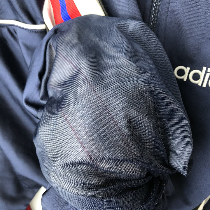 Vintage 90'S adidas Trefoil logo back logo jersey track jacket, men's size XL polyester navy blue type Vintage Second Hand