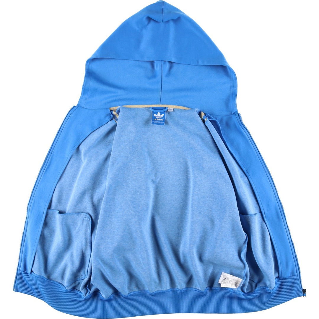 Adidas Originals Jersey Hoodie Track Jacket, Men's XL polyester Blue type light blue Vintage Second Hand
