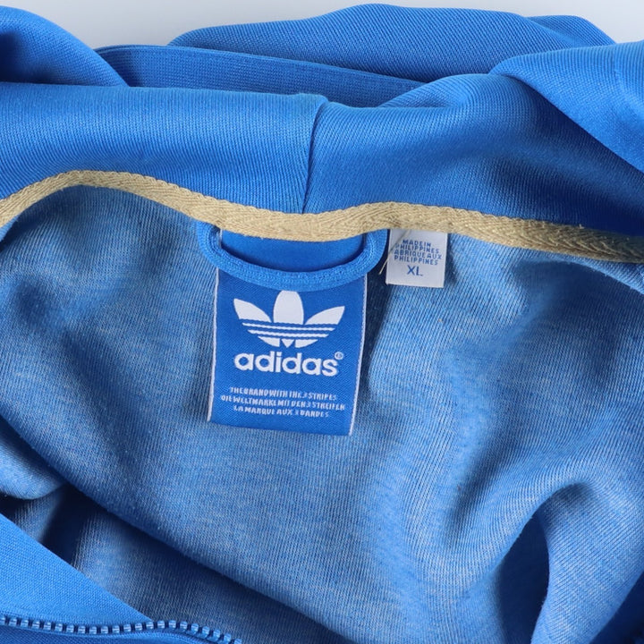 Adidas Originals Jersey Hoodie Track Jacket, Men's XL polyester Blue type light blue Vintage Second Hand