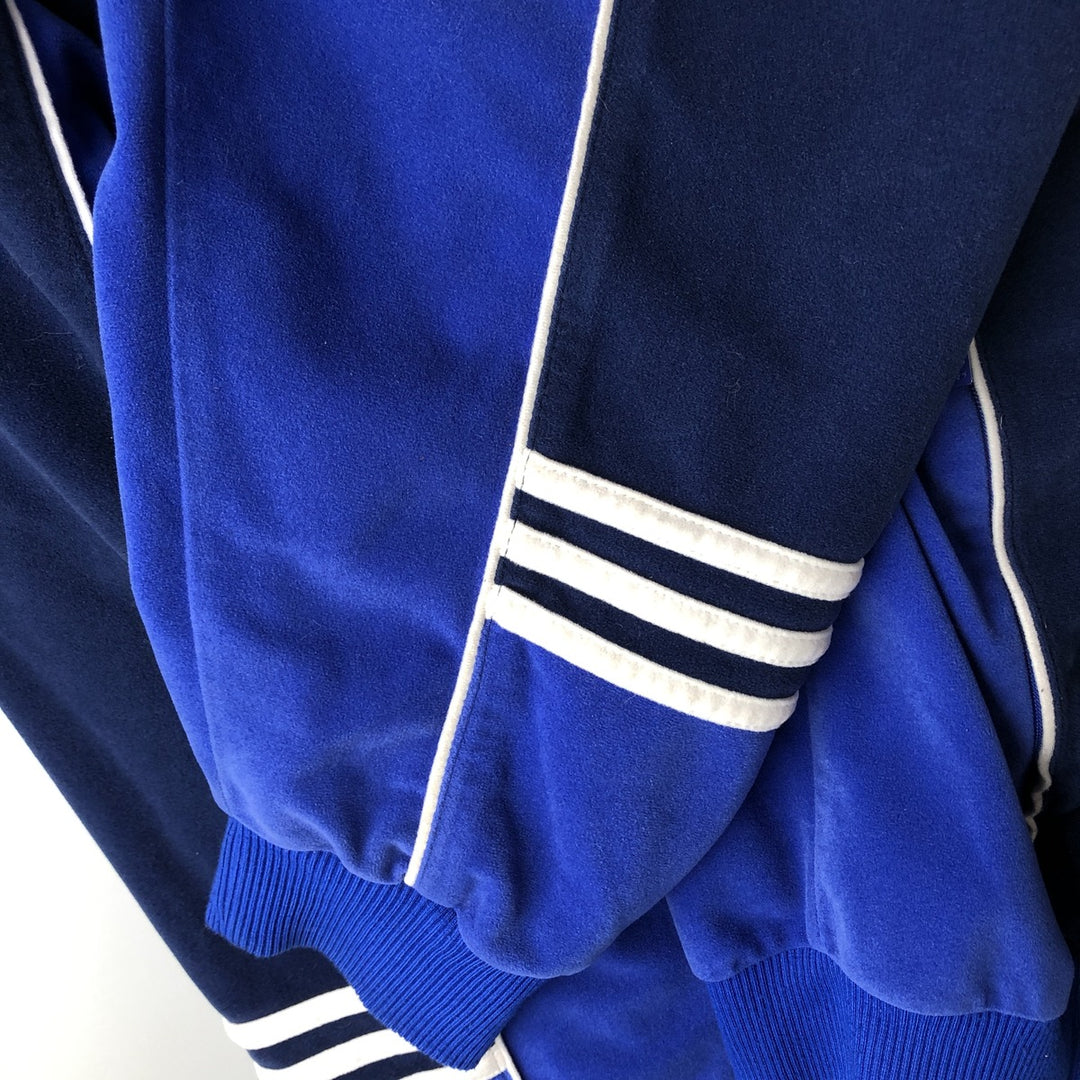 Vintage 90'S Adidas Velour Jersey Track Jacket, Men's Size XL polyester navy blue type Vintage Second Hand