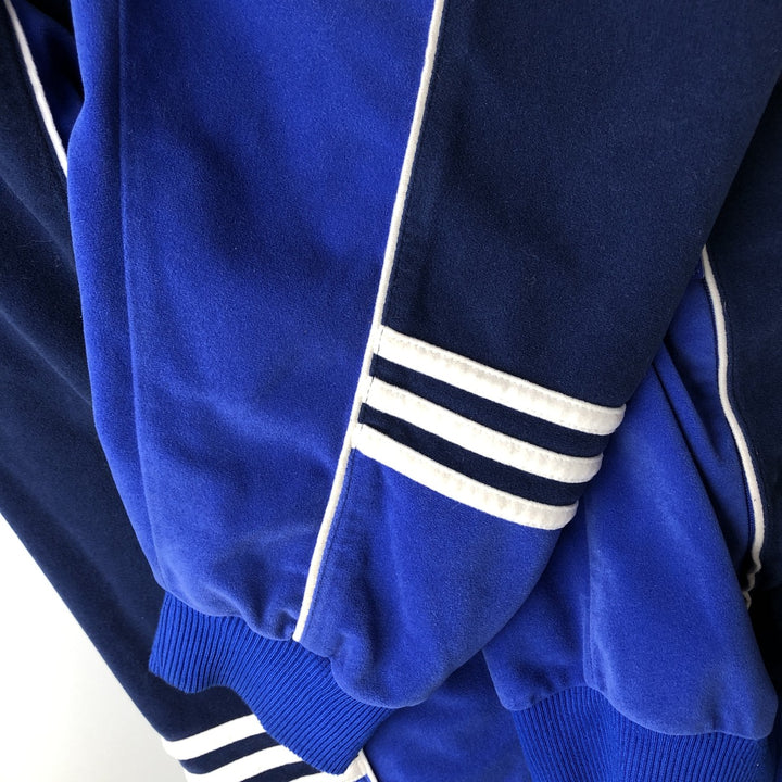Vintage 90'S Adidas Velour Jersey Track Jacket, Men's Size XL polyester navy blue type Vintage Second Hand