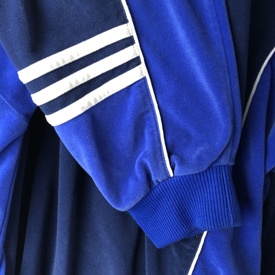 Vintage 90'S Adidas Velour Jersey Track Jacket, Men's Size XL polyester navy blue type Vintage Second Hand