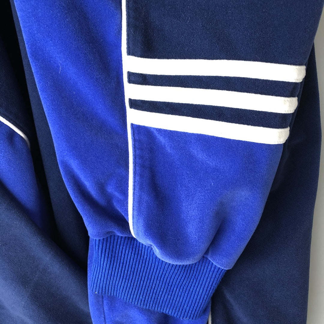 Vintage 90'S Adidas Velour Jersey Track Jacket, Men's Size XL polyester navy blue type Vintage Second Hand