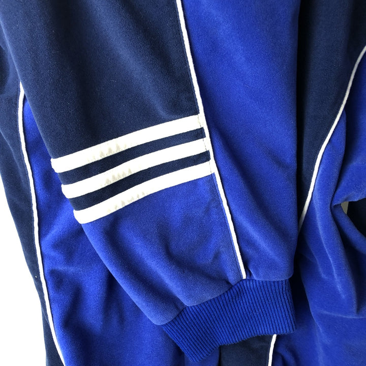 Vintage 90'S Adidas Velour Jersey Track Jacket, Men's Size XL polyester navy blue type Vintage Second Hand