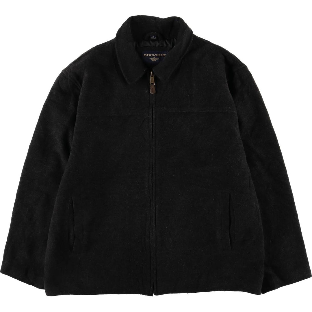 Dockers padded wool sports jacket, men's size XL wool black type Vintage Second Hand