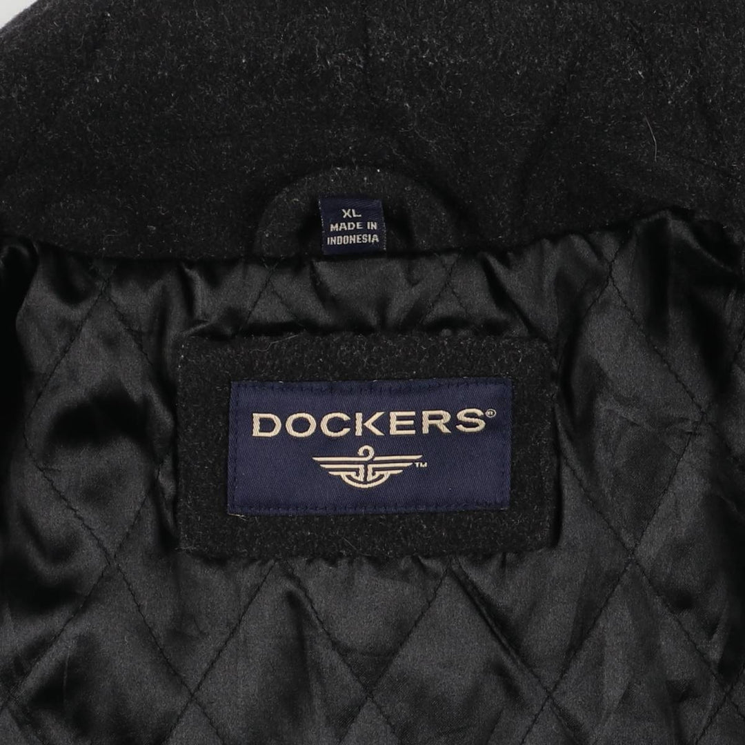 Dockers padded wool sports jacket, men's size XL wool black type Vintage Second Hand