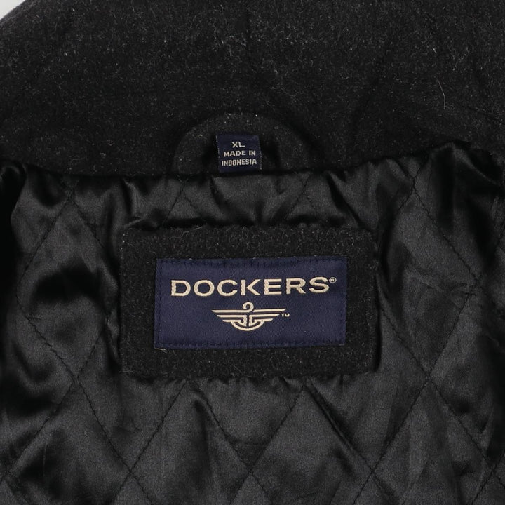 Dockers padded wool sports jacket, men's size XL wool black type Vintage Second Hand
