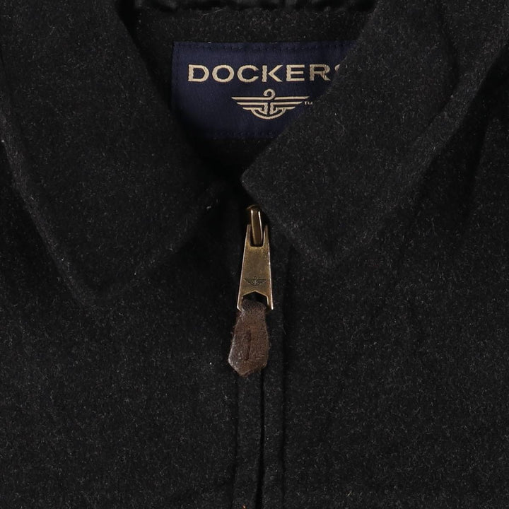 Dockers padded wool sports jacket, men's size XL wool black type Vintage Second Hand