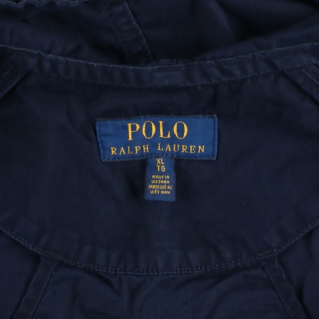 Ralph Lauren POLO RALPH LAUREN cotton hoodie, men's XL size cotton navy blue type Vintage Second Hand