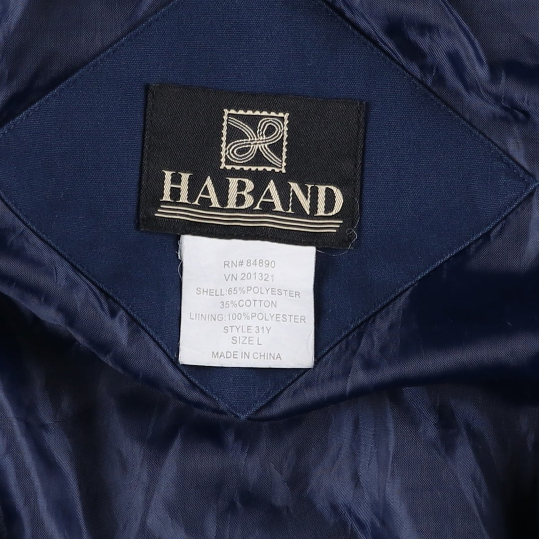90s-00'S HABAND Derby Jacket, Cup Shoulder, Men's, Size L, Vintage polyester navy blue type Vintage Second Hand