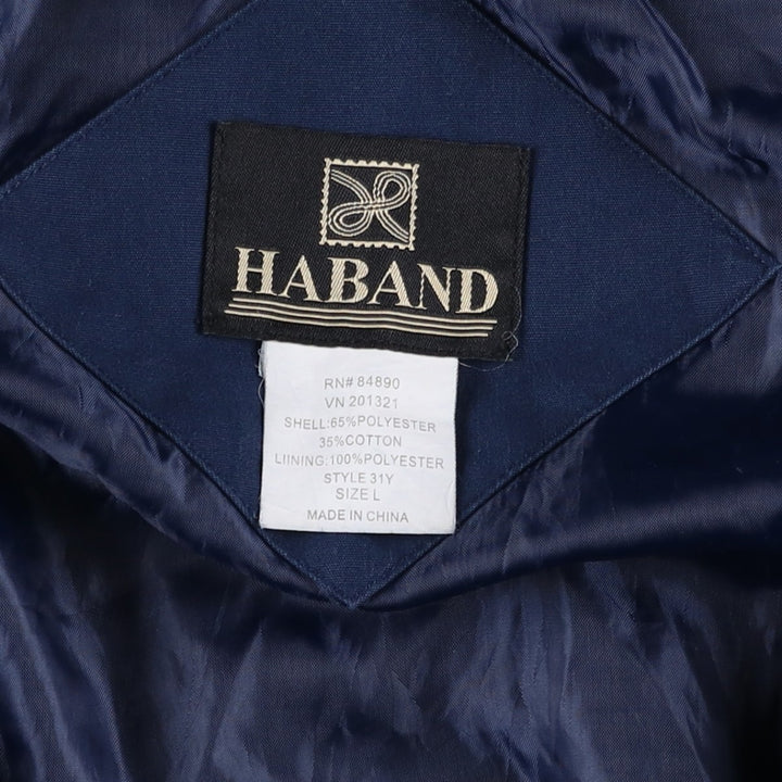 90s-00'S HABAND Derby Jacket, Cup Shoulder, Men's, Size L, Vintage polyester navy blue type Vintage Second Hand
