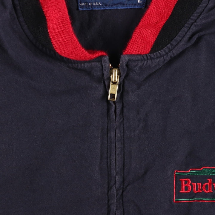 Vintage 90'S Swingstar Budweiser Advertising Back Logo Cotton Blouson, Made in USA, Men's Size L unclear navy blue type Vintage Second Hand