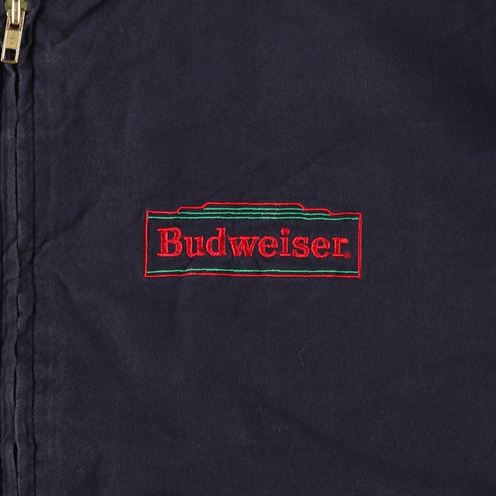 Vintage 90'S Swingstar Budweiser Advertising Back Logo Cotton Blouson, Made in USA, Men's Size L unclear navy blue type Vintage Second Hand