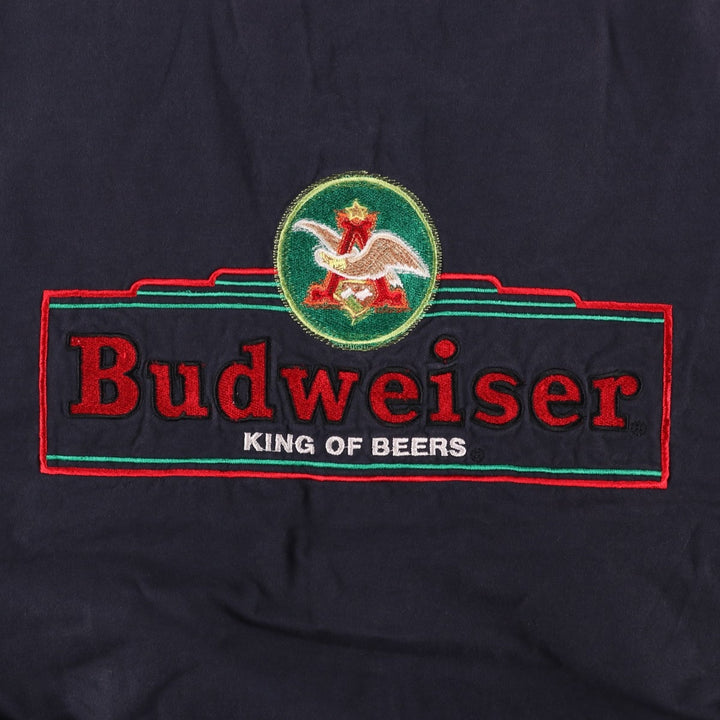 Vintage 90'S Swingstar Budweiser Advertising Back Logo Cotton Blouson, Made in USA, Men's Size L unclear navy blue type Vintage Second Hand