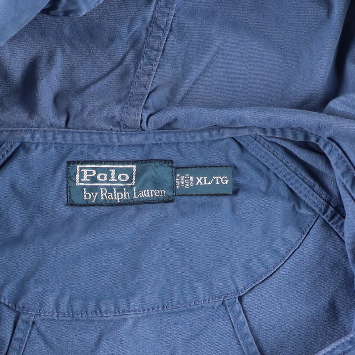 Ralph Lauren POLO by Ralph Lauren cotton hoodie, men's size XL cotton blue type Vintage Second Hand